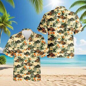 Helicopter Hawaiian Shirt, Aviation Aloha Shirt for Men